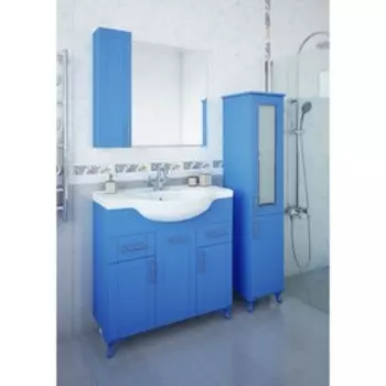 Шкаф-зеркало Глория 85 голубой