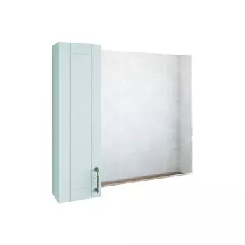 Шкаф-зеркало Глория 85, левый серый