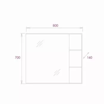 Шкаф-зеркало ЛЕГРАН дуб галифакс 80.00У