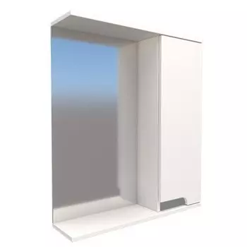 Шкаф-зеркало Леон 60, правый, цвет серый, 15 х 60 х 70