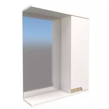 Шкаф-зеркало Леон 60, правый, цвет сонома, 15 х 60 х 70