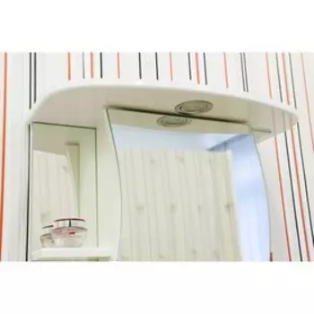 Шкаф-зеркало Лина 55 белый глянец, левый 26,5 см х 55 см х 73 см