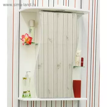 Шкаф-зеркало Лина 65 белый глянец, правый