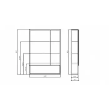 Шкаф-зеркало Loko 60 Домино 13,8 см х 60 см х 77 см