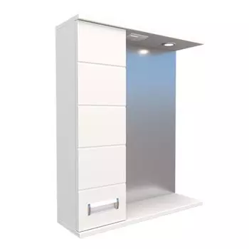 Зеркало – шкаф «Ника», левый, с подсветкой, 600150700 мм, цвет белый