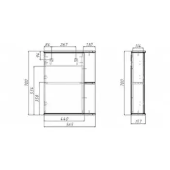 Зеркало шкаф для ванной комнаты Айсберг «Норма 1-55», левый