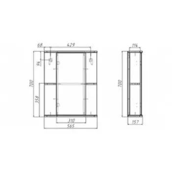 Шкаф-зеркало Норма 2-55 левый