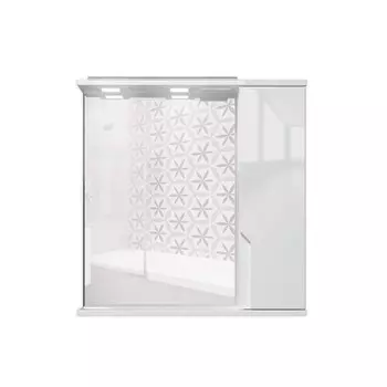 Зеркало шкаф для ванной комнаты Домино Optima 65, с подсветкой, правый глянец