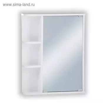 Зеркало-шкаф для ванной комнаты "Стандарт 55", левый, 70 см х 55 см х 12 см