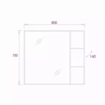 Зеркало шкаф Onika Тимбер 80.00, универсальный