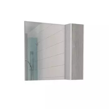 Зеркало шкаф для ванной комнаты Домино Uno 80, Дуб серый, левый/правый