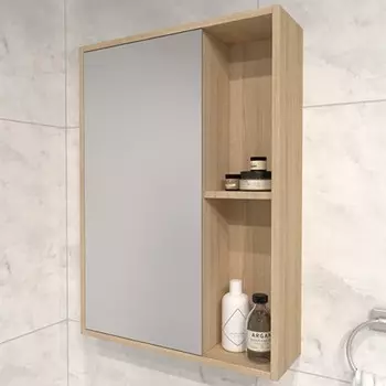 Шкаф-зеркало Венера 50, правый, цвет сонома, 15 х 50 х 70