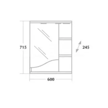 Шкаф-зеркало "Виола 60.01" левый