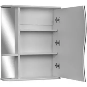 Зеркало шкаф для ванной комнаты «Айсберг. Волна 1-55», правый, 566700 мм