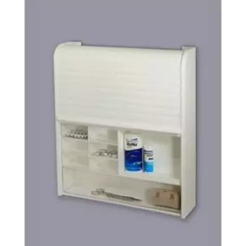 Шкафчик настенный, шторка с замком, 42 48 8,5 см, цвет белый