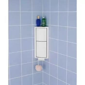 Шкафчик угловой, 2 вращающиеся полки, цвет белый