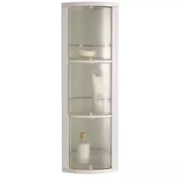 Шкафчик угловой, 3 вращающиеся полки, цвет прозрачно-натуральный, саморезы в комплекте