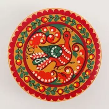 Шкатулка, 10,5×10,5х4,5 см, пучужская роспись