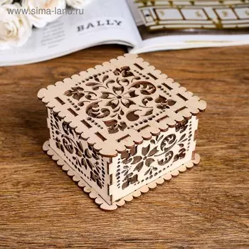 Шкатулка для росписи «Маленькая», дерево, квадратная