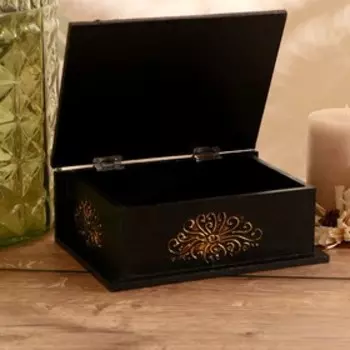 Шкатулка "Абстракция" 20х15х7 см дереве албезия, золото