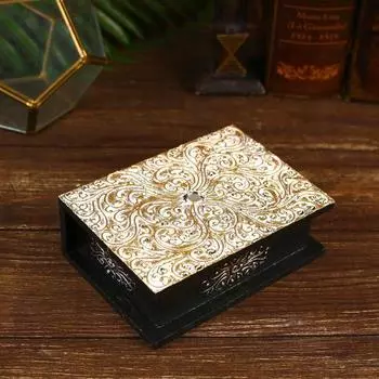 Шкатулка "Абстракция" дерево 10х15х5 см, золото