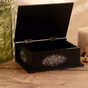 Шкатулка "Абстракция" дерево 20х15х7,5 см, серебро