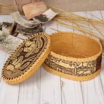 Шкатулка для украшений «Белки», береста