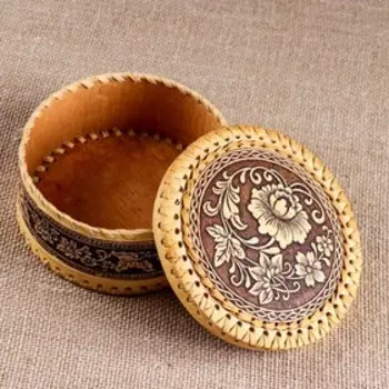 Шкатулка большая круглая "Астра",15,5x7,5 см