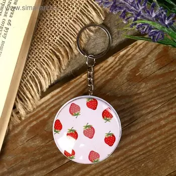 Шкатулка-брелок круглая "Фрукты" МИКС 2,3х4,5х4,5 см