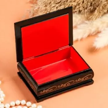 Шкатулка "Букет" , 8х10 см , лаковая миниатюра