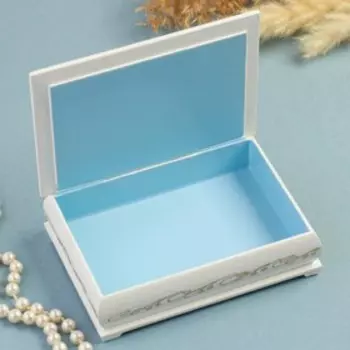 Шкатулка «Букет цветов в вазе», белая, 1014 см, лаковая миниатюра