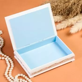 Шкатулка «Букет цветов в вазе», белая, 1116 см, лаковая миниатюра