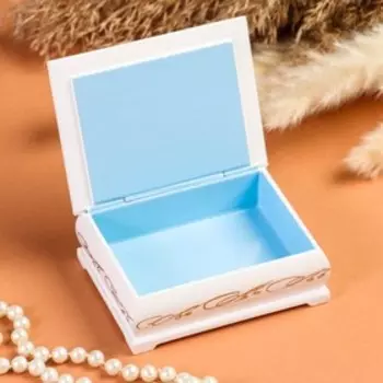 Шкатулка «Цветение», белая, 810,5 см, лаковая миниатюра