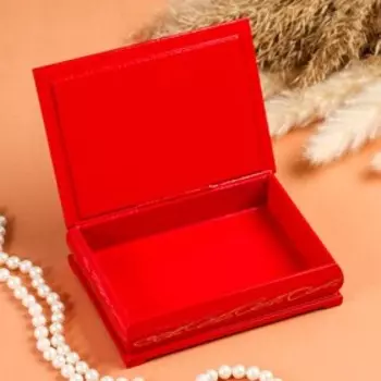 Шкатулка «Цветение сакуры», красная, 1014 см, лаковая миниатюра