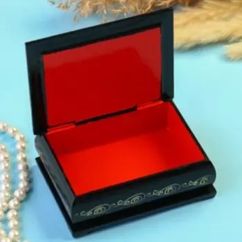 Шкатулка "Цветы в вазе" , 8х10 см , лаковая миниатюра