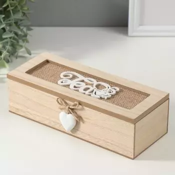 Шкатулка для чая 3 деления «Чашечка», дерево, 9.7247 см