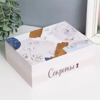 Шкатулка дерево "Абстракция. Цветы" 6,5х20х15 см