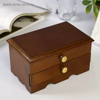 Шкатулка для украшений «Комод с ящиком», дерево, коричневая, 91016 см