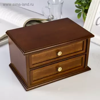 Шкатулка дерево "Комод с 2-мя ящиками" коричневая 12,5х14х21,5 см