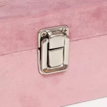 Шкатулка дерево "Кошечка-единорог с цветами" бархат розовый 10х16х16 см