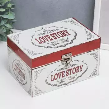 Шкатулка дерево кожзам "История любви" 10х12х18 см