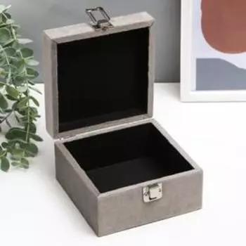 Шкатулка дерево "Милый слонёнок" бархат, стекло 8х14х14 см