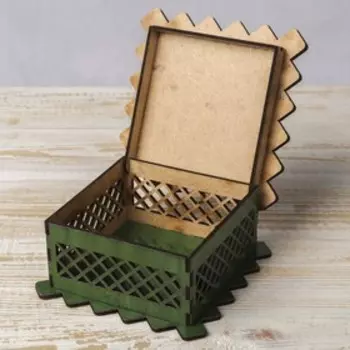 Шкатулка дерево "Орхидея" 12х12х6 см