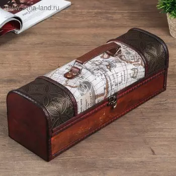 Шкатулка подарочная под бутылку «Сундук. Меридианы», дерево, 351212 см, МИКС