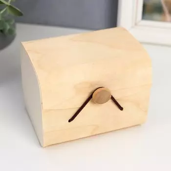 Шкатулка дерево под роспись "Тонкий лист" закруглённые углы 9х11,5х9 см