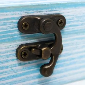 Шкатулка дерево "Прямоугольная" голубая 5х11,2х17,4 см