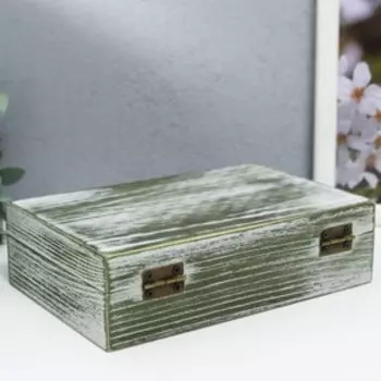 Шкатулка дерево "Прямоугольная" тёмно-серая 5х11,2х17,4 см