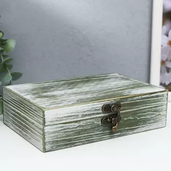 Шкатулка дерево "Прямоугольная" тёмно-серая 5х11,2х17,4 см