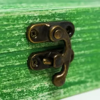 Шкатулка дерево "Прямоугольная" зелёная 5х11,2х17,4 см