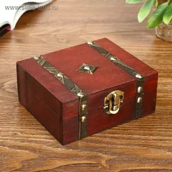 Шкатулка для украшений «Сундучок. Герцог», дерево, состаренная, с заклёпками 5.51310.2 см